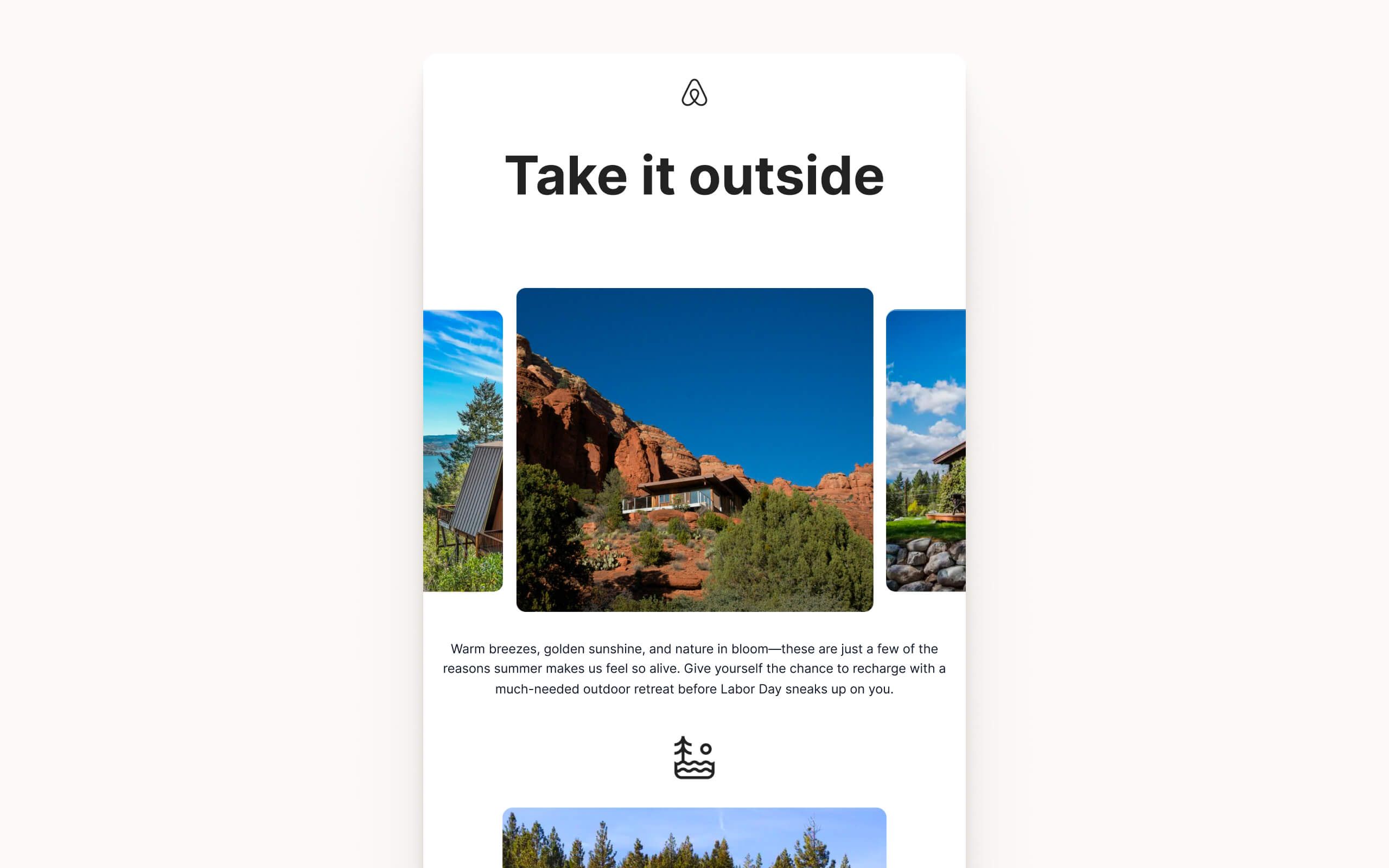 Airbnb HTML email template example designed in Figma