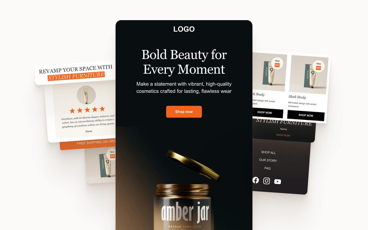 Preview of Beauty Email Design System template in Figma