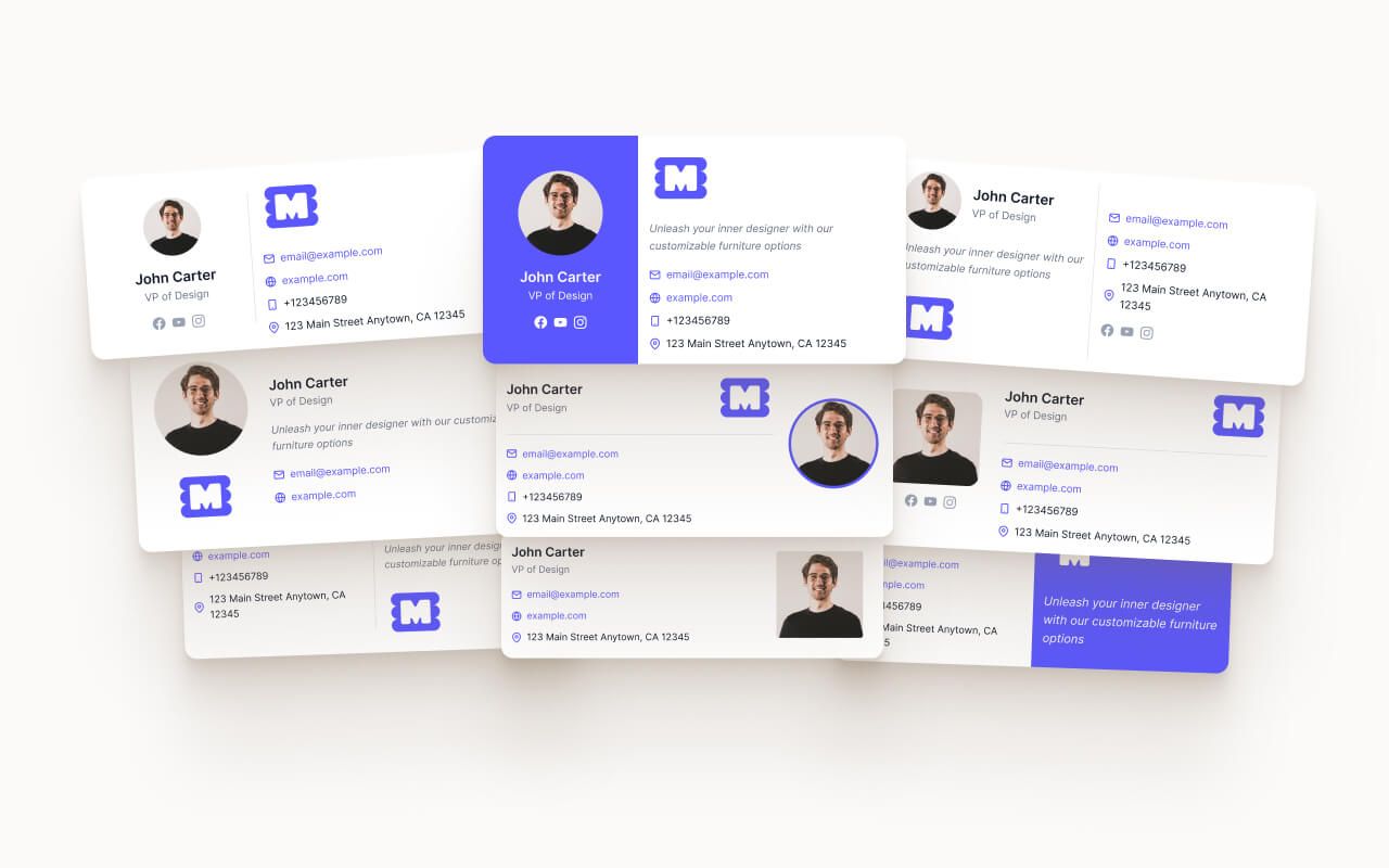 Email signature templates created in Figma