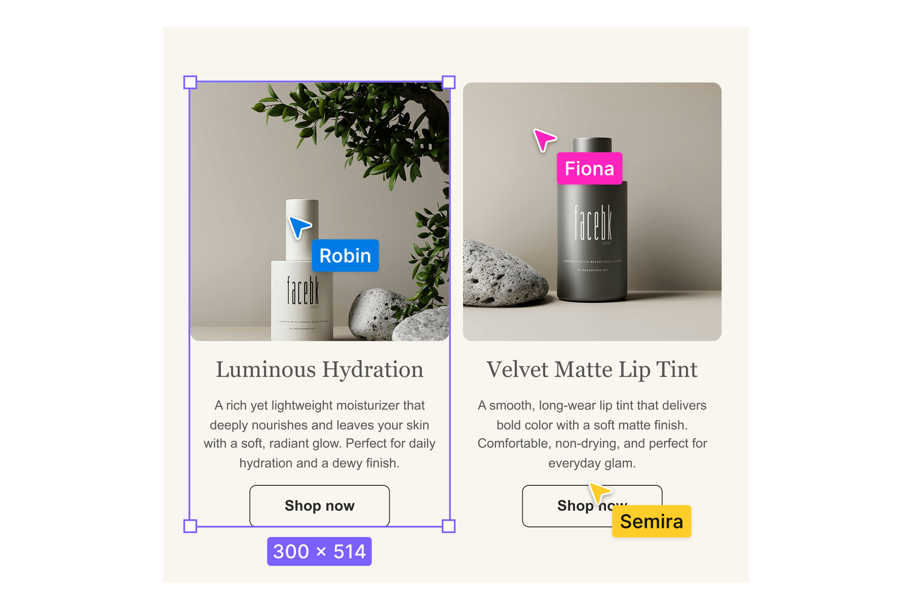 Team collaborating on email designs in Figma